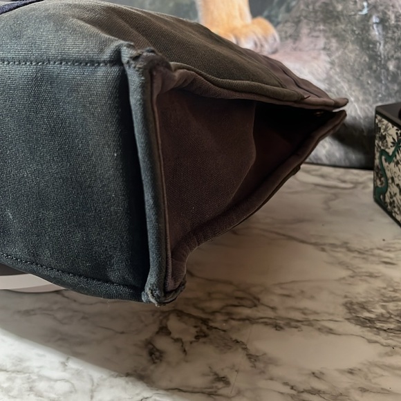 HERMES Fourre Tout MM Tote Bag Handbag Canvas Blue and Black in GUC. - Picture 9 of 16